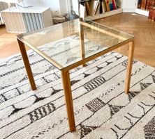 Beistelltisch, Glas und Holz, 1960er Jahre