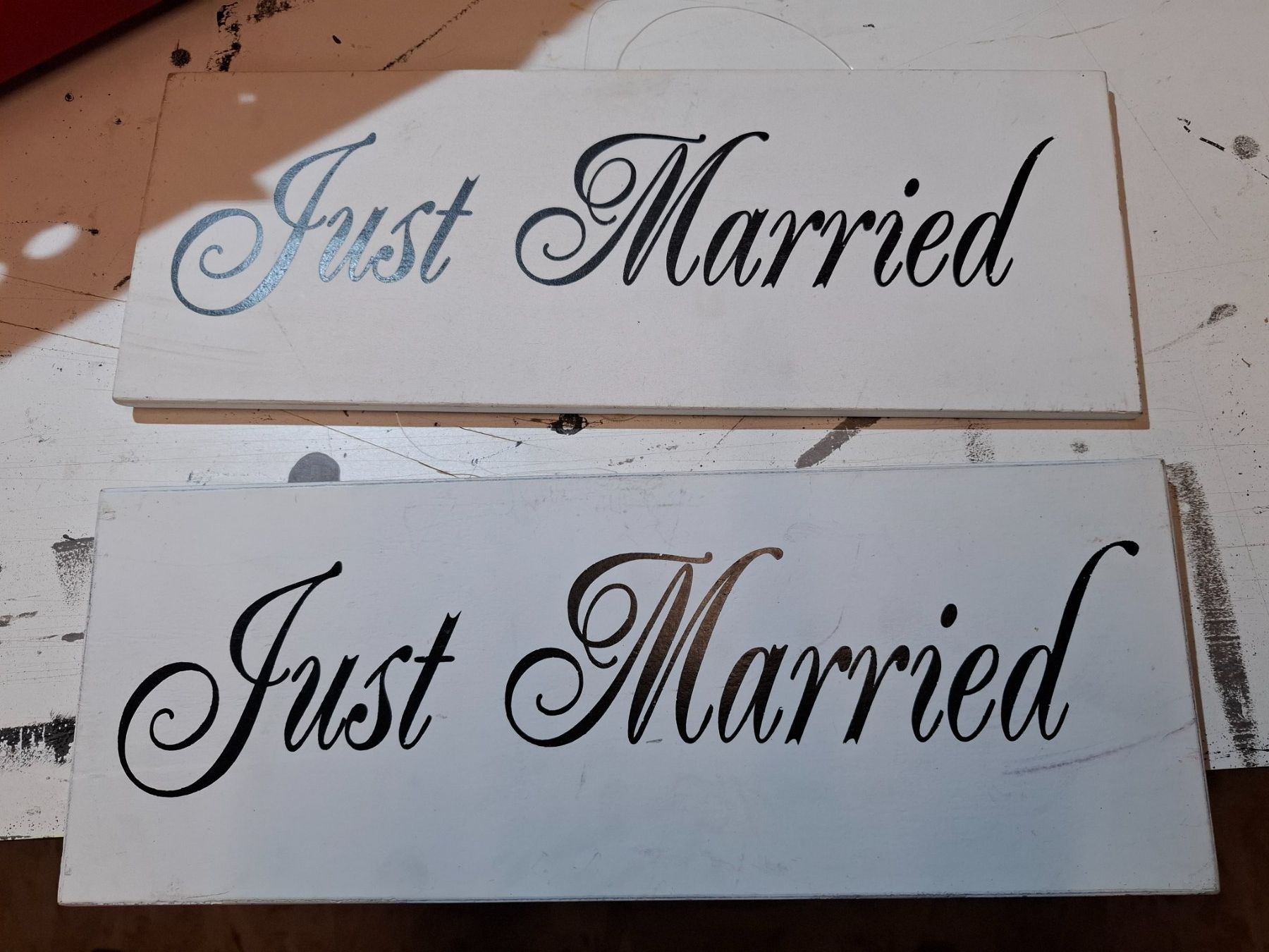Insegne: Just married Schilder – Usato da Brunnen venduto da PatrickAndrea