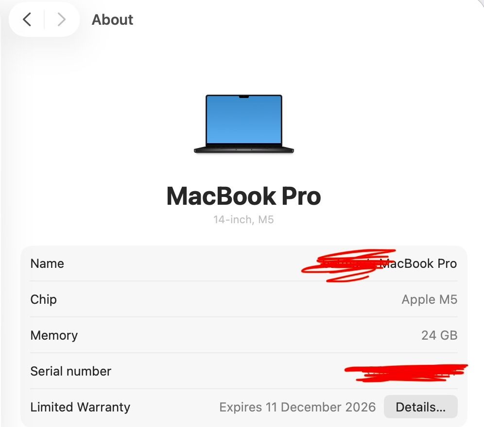 Apple Notebooks: Macbook Pro M5 24gb RAM mit Nano Texture Display – Neu (gemäss Beschreibung) aus Bern von aro_72d9 5
