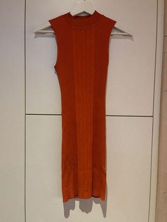 Wunderbares langes Schlauchkleid, orange, Gr. S