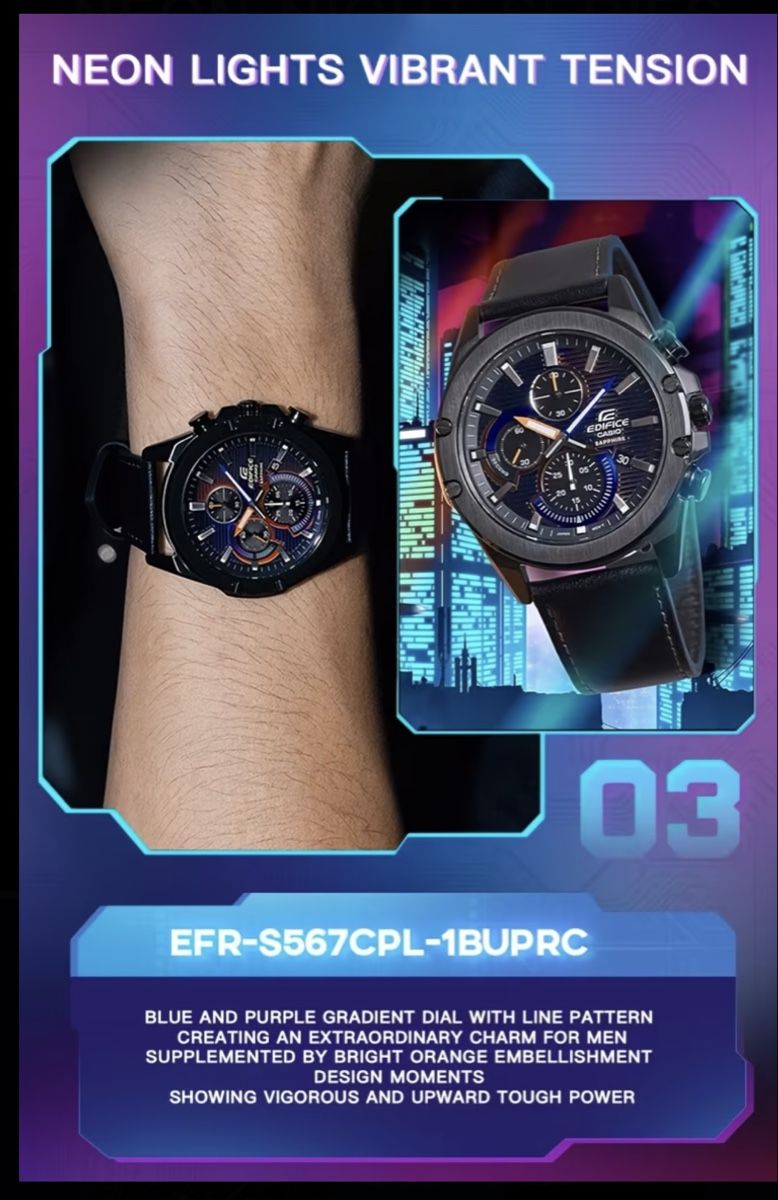 Casio Orologi: Casio Edifice Cyberpunk Forst Wave – Nuovo e nell'imballaggio originale da Schlieren venduto da Kamacho 2