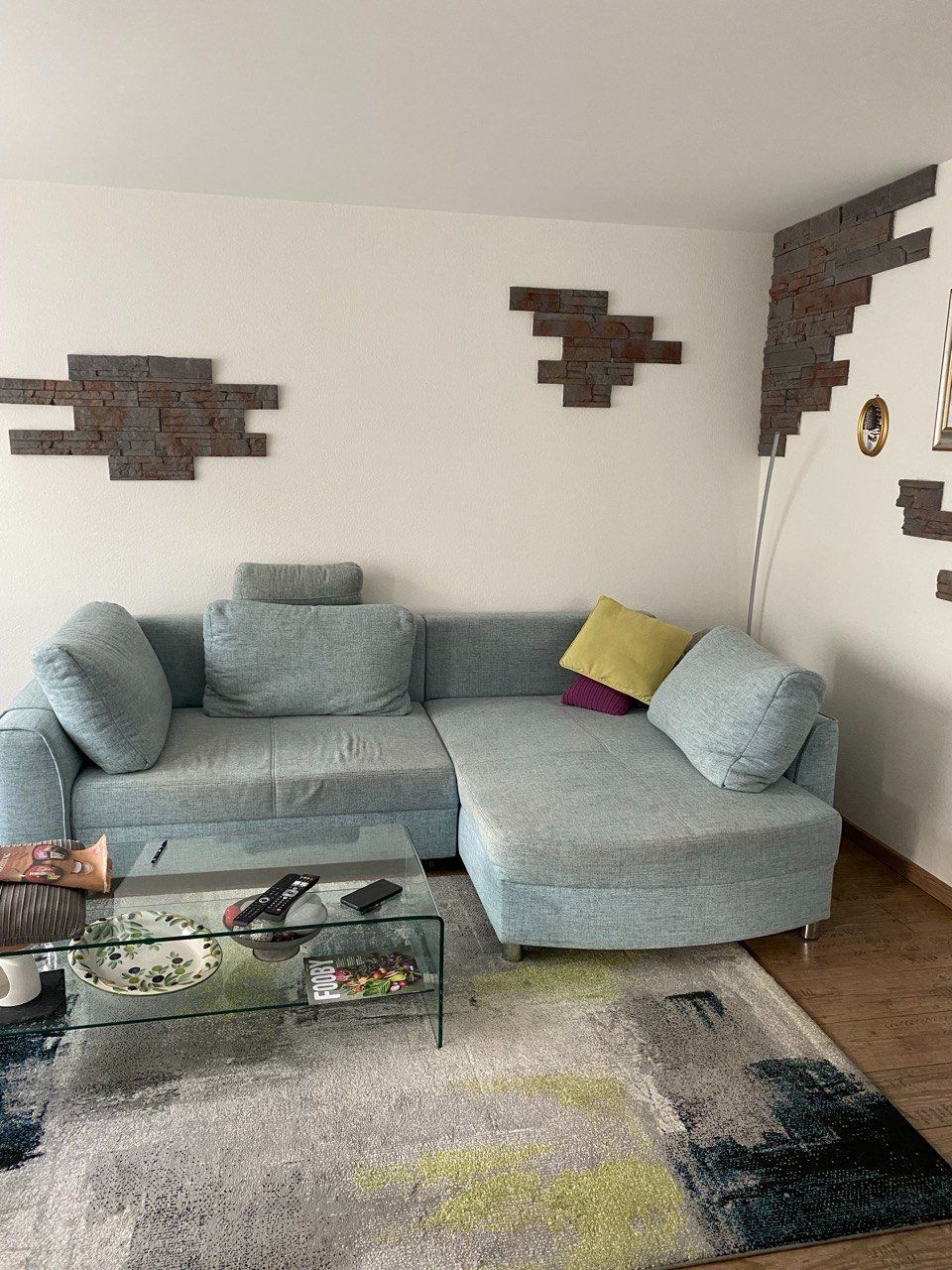 Divani: TOP:Ecksofas hellblau und Anthrazit inkl. Küchentisch/Stühle – Usato da Reinach BL venduto da Fmodena 2