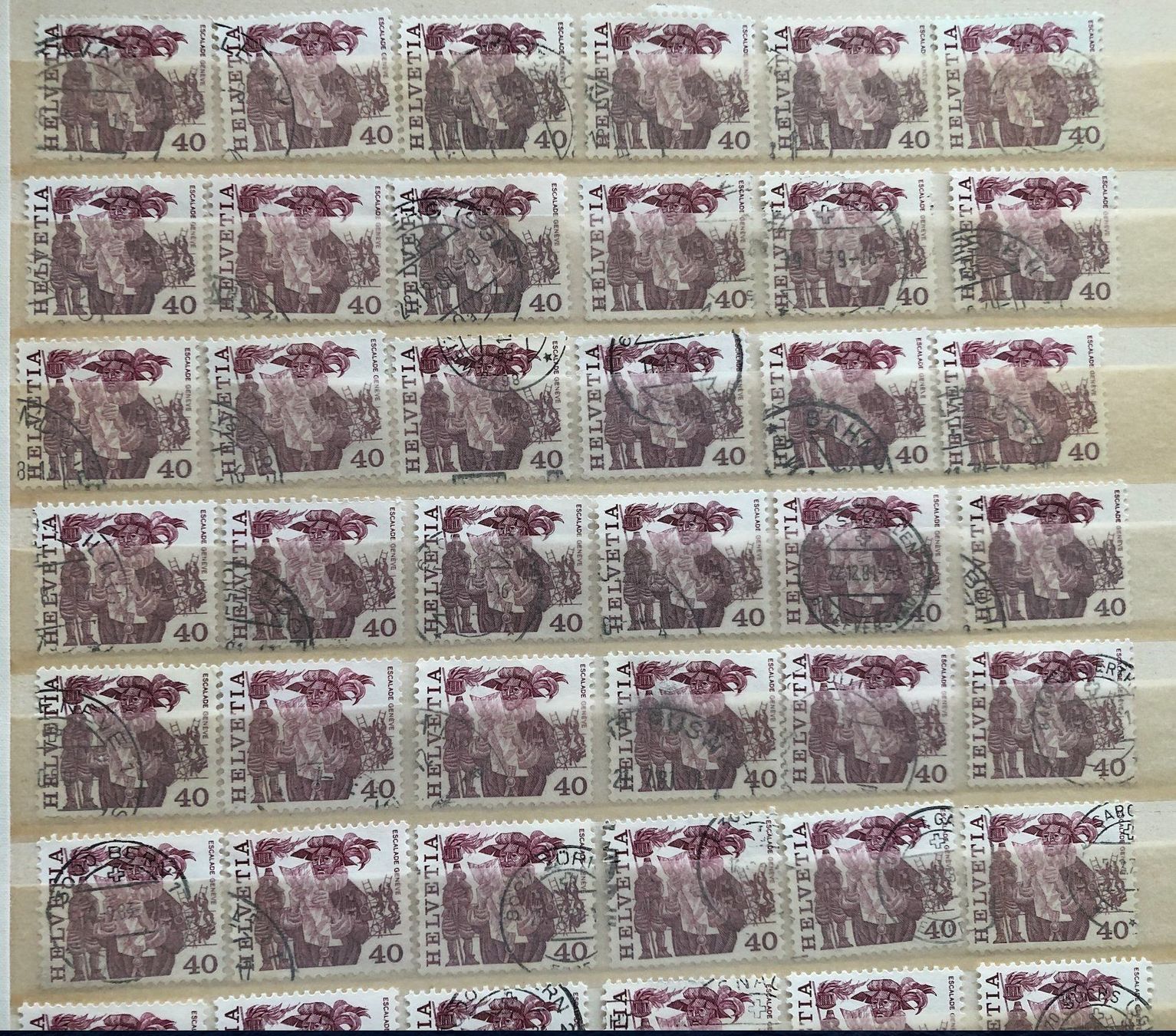 Alle Briefmarken: Nr.598 mit Stempel 60 Stück – Gebraucht aus Aarau von Billa007 1