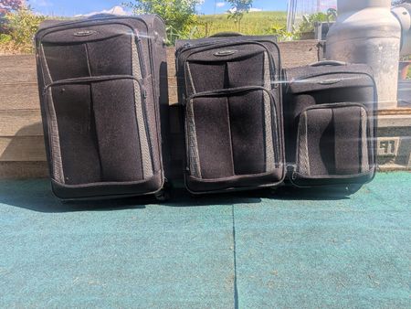 Reisetasche Trolley Set 3-teilig schwarz Stoff viel Platz