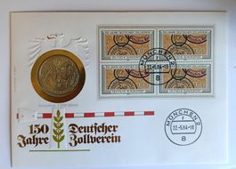 Numisbrief 150 Jahre Deutscher Zollverein mit 5 DM ab 1 Fr.!