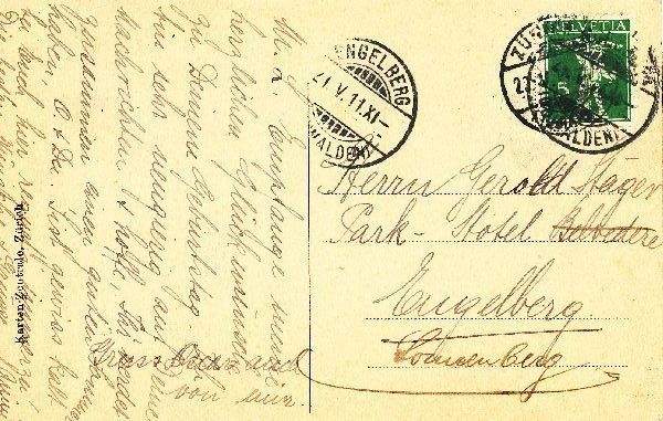 Cartoline postali: Zürich vom Rigiblick + 1911 – Usato da Emmenbrücke venduto da teestube 1