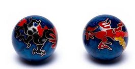 ⭐ Qi Gong Kugeln Drache Phoenix Dunkelblau  ca. 3.5cm