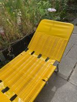 Kurz Sonnenstuhl Klappstuhl gelb Retro Vintage 60er 70er