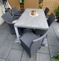 Granit Gartentisch mit 6 Stühlen