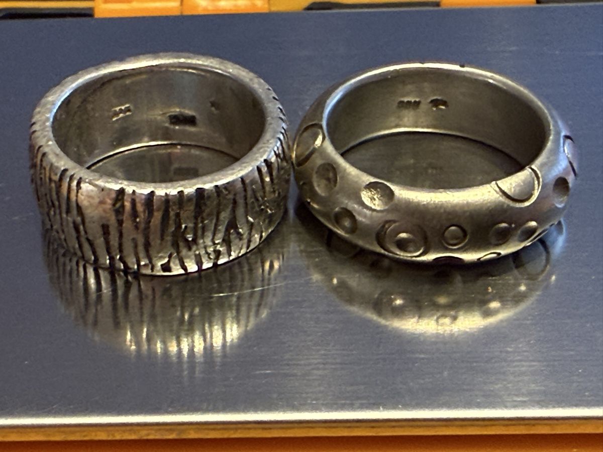 Anelli: 2 schwerere Silberringe, 925 er und 800er Silber Ring – Usato da Goldach venduto da Messerguru