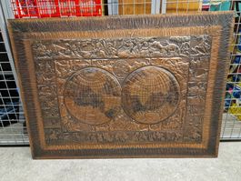 Kupferrelief (Kuperbild) Historische Weltkarte