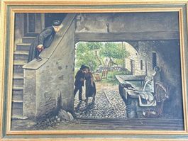 Huile sur toile signée S. Vaucher 1931