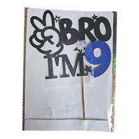 Cake Topper Bro I'm 9 Jahre Geburtstag Dekoration Neu