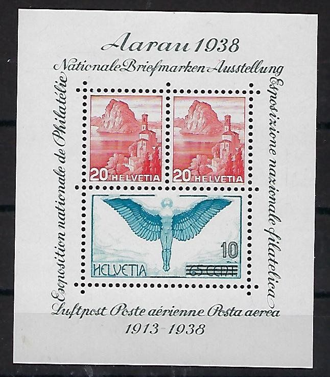 Tutti i francobolli: 1938 Aarau Block postfrisch    15590 – Usato da Lunden venduto da Animus999