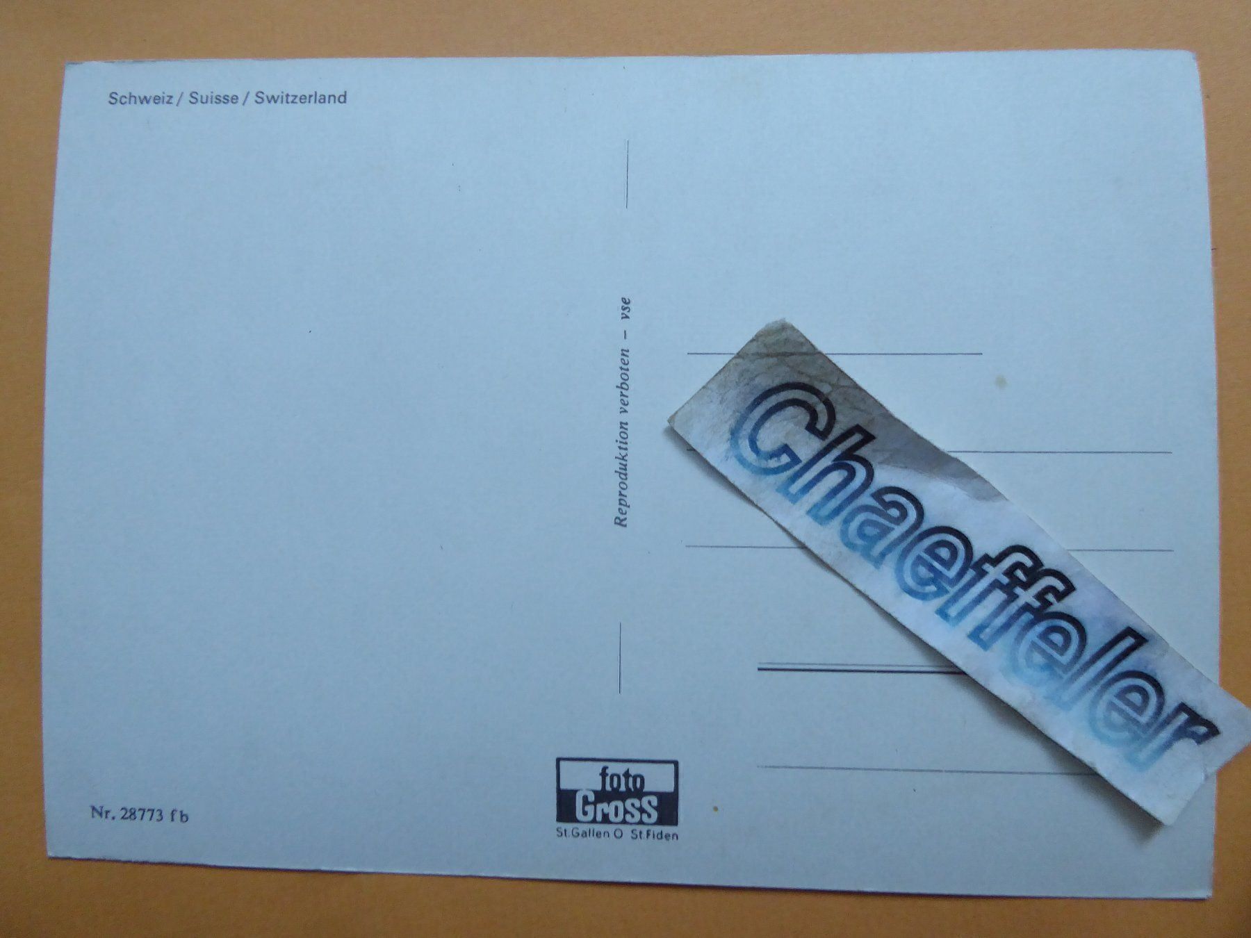 Cartoline postali: Schweiz / Susse / Switzerland – Usato da Zürich venduto da Chaeffeler 1
