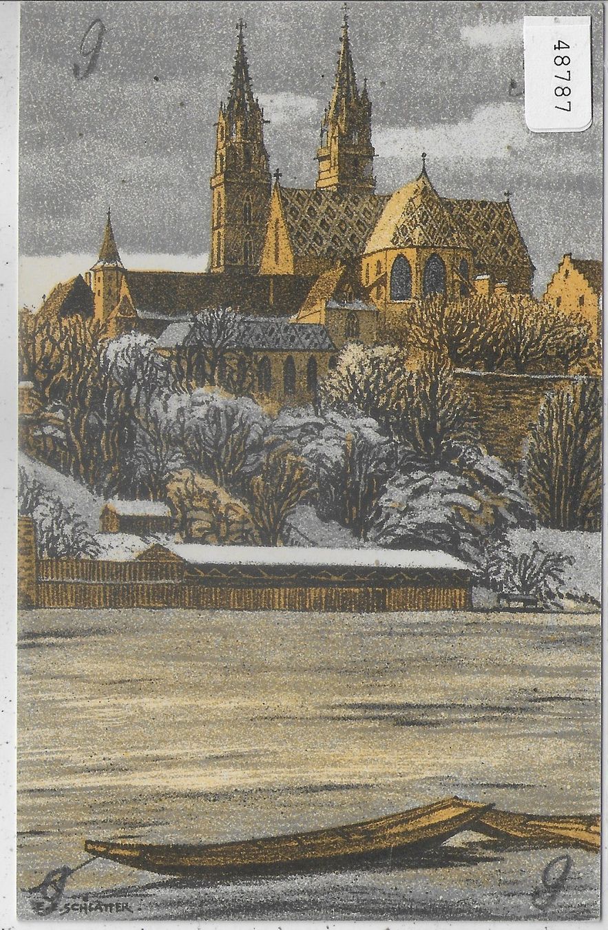 Cartoline postali: E.E. Schlatter - Basel: Münster - PJ Karte – Usato da Ettingen venduto da Kartenplanet