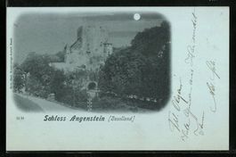 Mondschein-AK Basel, Schloss Angenstein