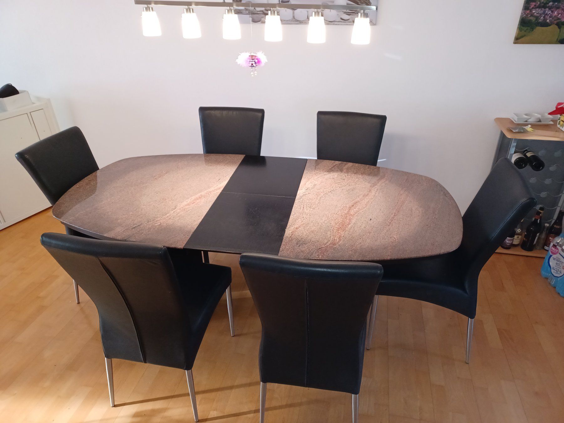 Set di tavolo e panche: Esstisch mit Granit/Holzplatte und 6 Stühle – Usato da Rieden SG venduto da User6 1