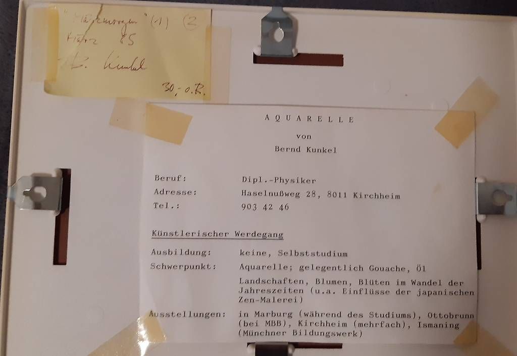 Dipinti: Aquarell Märzmorgen Peter Kunkel – Usato da Schaan venduto da jud_59jg 1