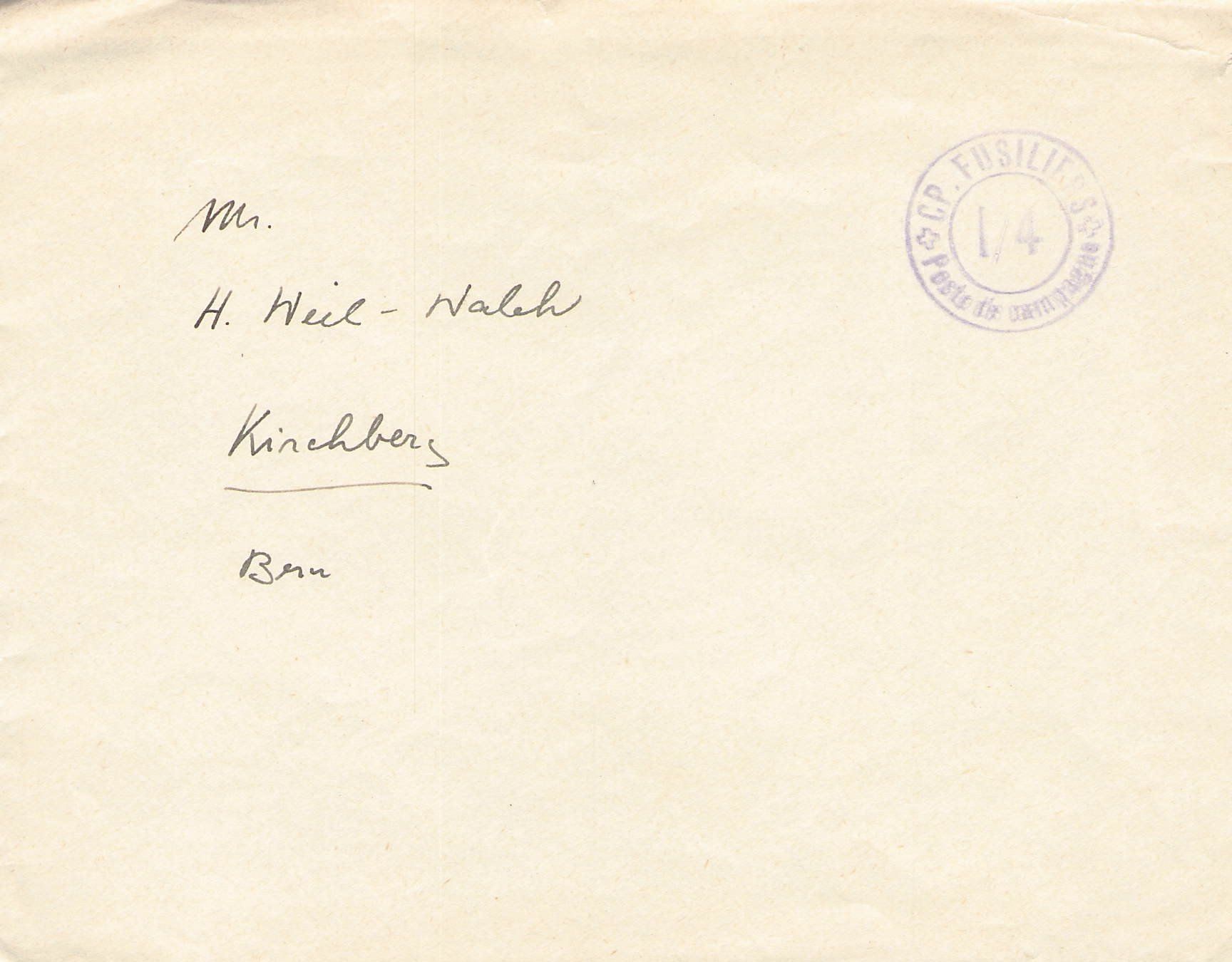Timbri: Quvert Füsilier S. I/4 , Stempel – Usato da Reichenburg venduto da ibiza18