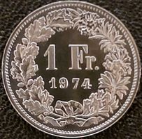 1 Franken 1974 stgl. / aus Münzsatz