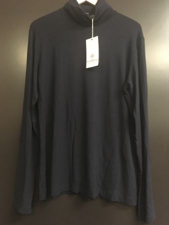 Piu & Piu Basic Rollkragen Shirt Viscose Jersey marine Gr 44