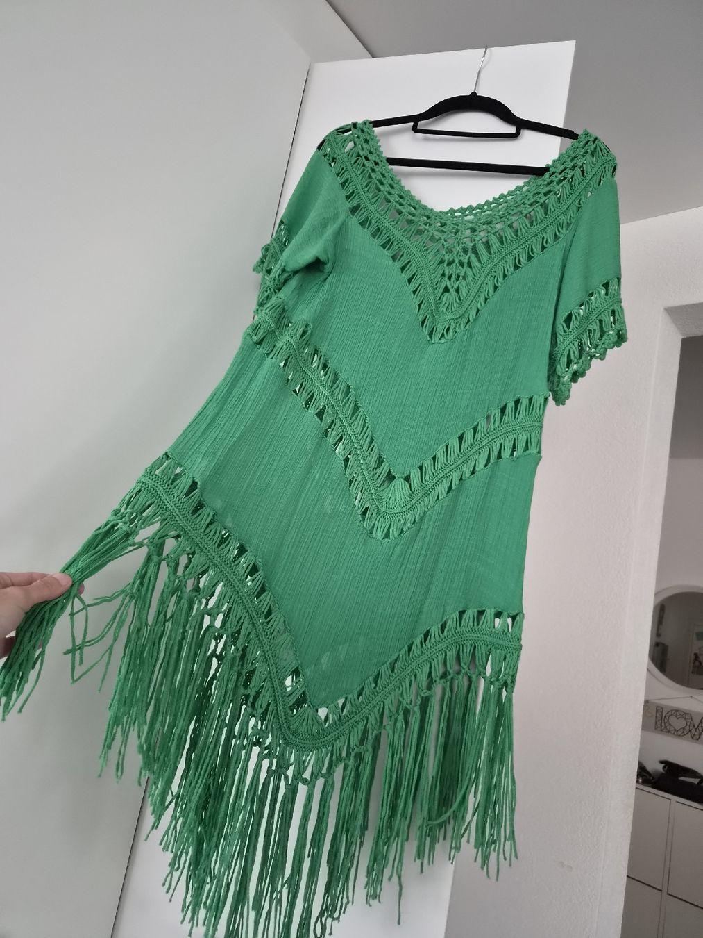 Kleider: Strandkleid grün mit Fransen, one size – Gebraucht aus Niederrohrdorf von Miripfiri 2