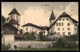 AK Aarberg, Ortsansicht mit Kirchtürmen