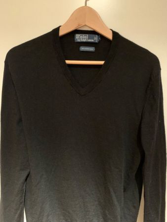 Ralph Lauern "POLO" 100% Merino Wool Sweater Black wie Neu