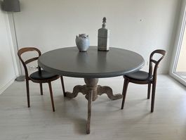 Rustikaler Esstisch aus Massivholz – Ø 128 cm