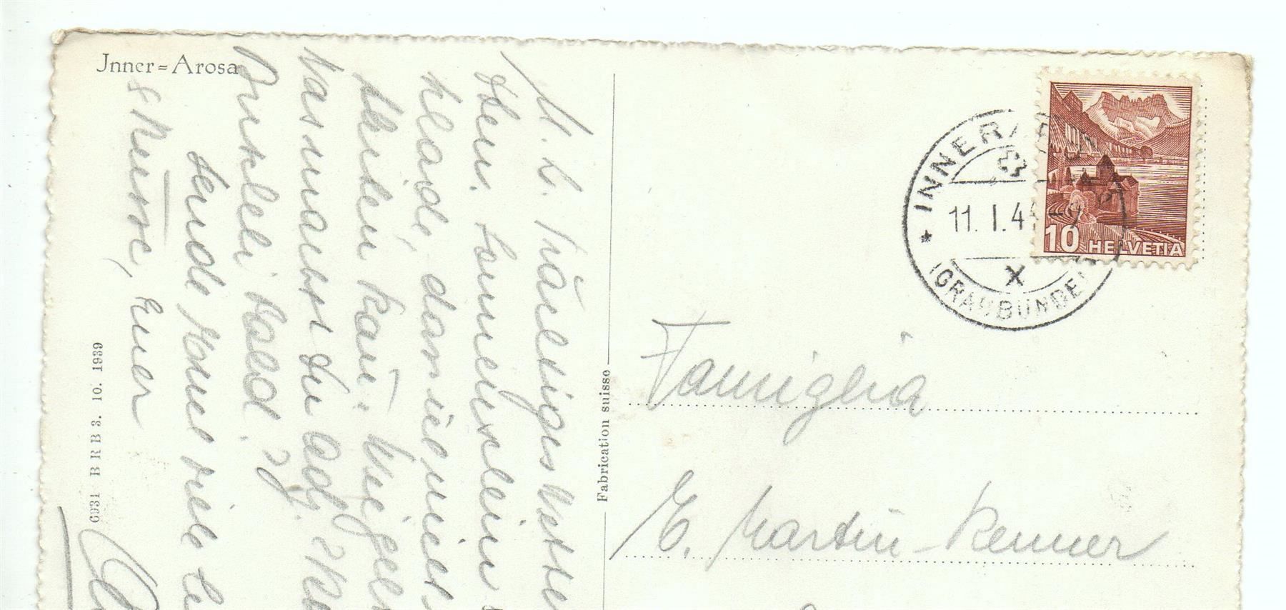 Cartoline postali: AROSA Ski-Läufer Inner-Arosa – Usato da Jona venduto da philajona 1
