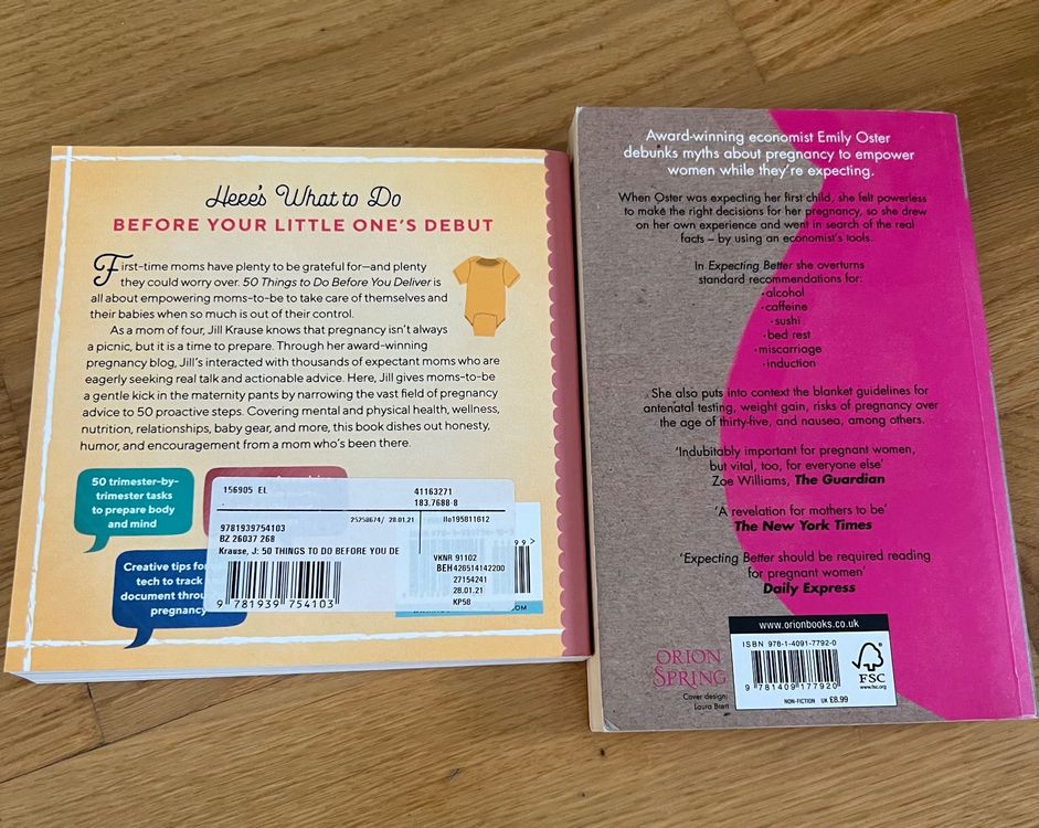 2 Pregnancy books English ( Jill Krause, Emily Oster) Kaufen auf Ricardo