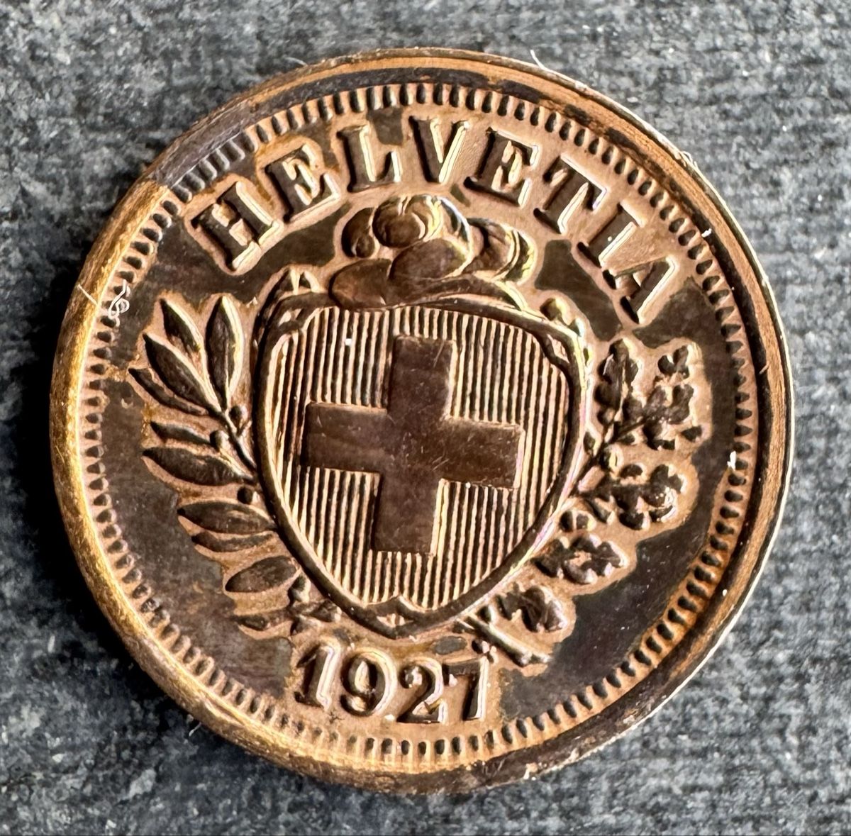 Alle Münzen: 1 Rappen 1927 – Gebraucht aus Meilen von coins4sale