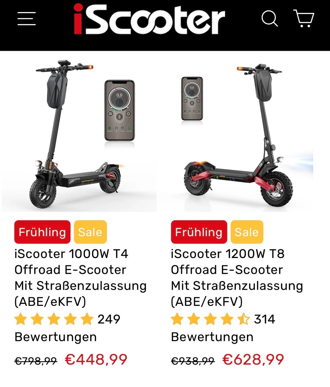Kickboard: E-Scooter T8 – Nuovo (secondo la descrizione) da Zeiningen venduto da Luft59 9