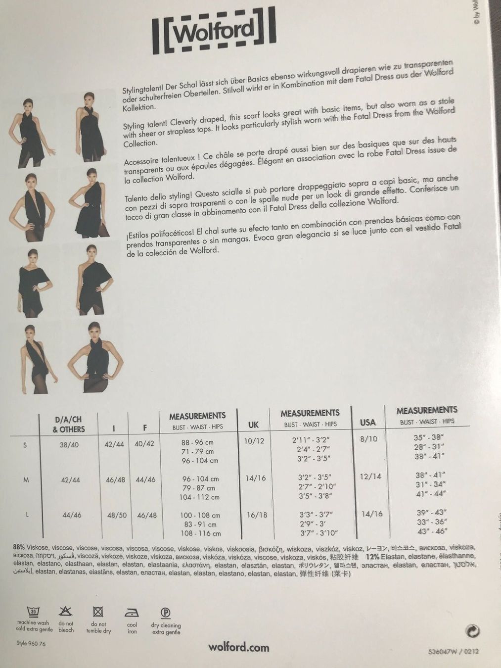 Wolford Vestiti: Wolford MULTIFUNKTIONS SCARF schwarz – Nuovo e nell'imballaggio originale da Burgdorf venduto da Vida6 3