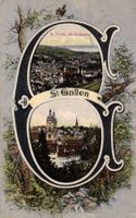 Buchstabenkarte "G", St. Gallen. Stadt und Stiftskirche