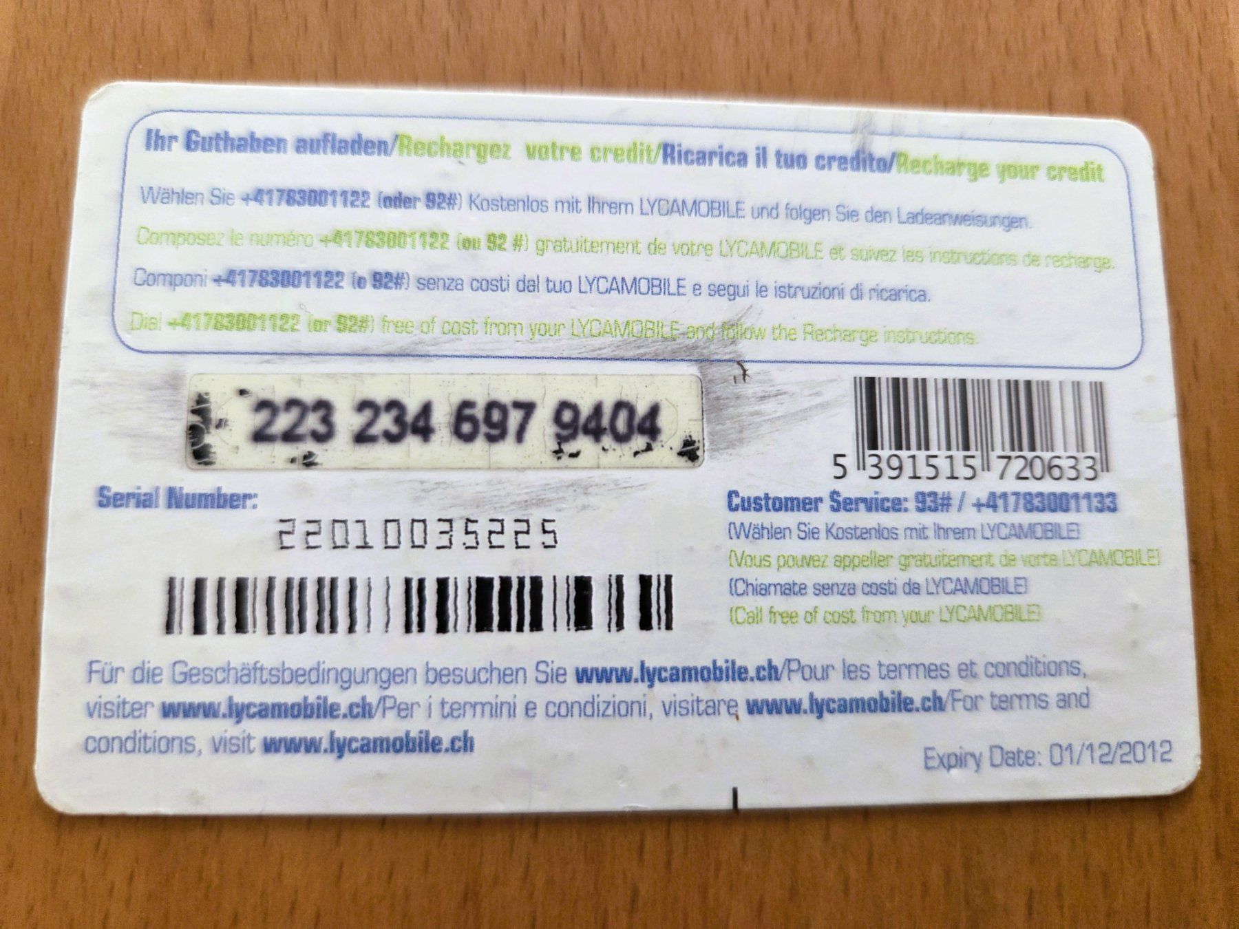 Schede telefoniche: PREPAID - SCHWEIZ – Usato da Brüttisellen venduto da Nighttrain 1