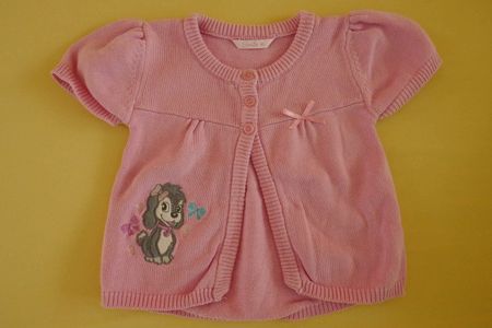 Neues rosa Kurzarm Gilet mit Hund Gr. 80