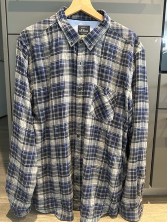Herren Hemd s.Oliver kariert blau grau Grösse XXL 