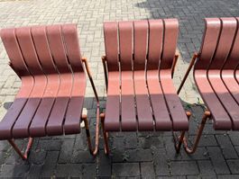 Stuhl braun Metall Kunststoff Vintage Zustand zum Restaurier