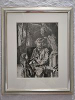 Antike Lithographie, gerahmt, signiert Otto Seitz, 1877