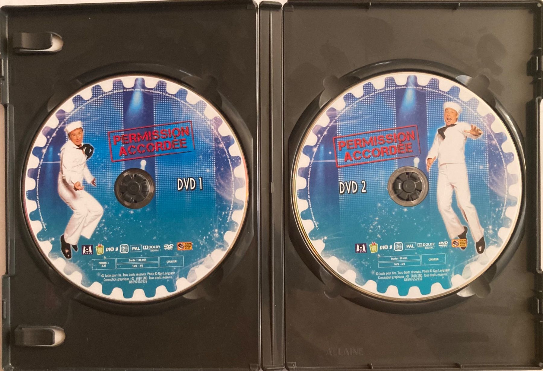 Alle DVDs: FRANCK DUBOSC / STEPHANE ROUSSEAU - PERMISSION ACCORDEE – Gebraucht aus Poliez-Pittet von Newtown-Records 4