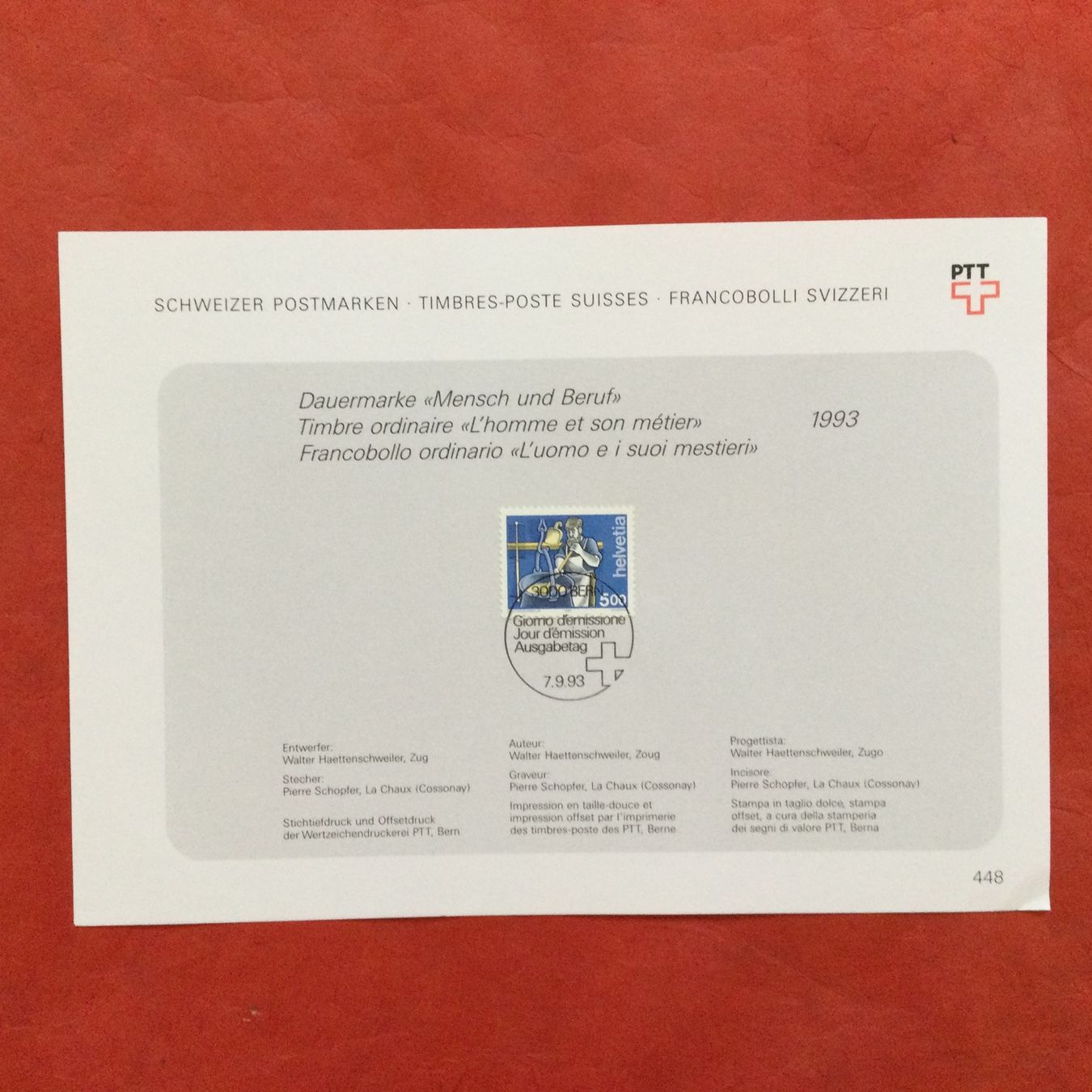 Tutti i francobolli: PTT Sammelblatt Nr. 448 1993 – Usato da S. Pietro venduto da bro_jjl9
