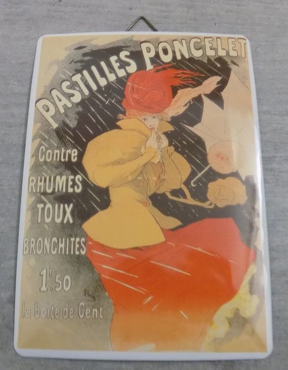 Blechpostkarte "FLUGZEUGSCHAU Paris" – Retro-Deko Im Stil Alter Reklametafeln, 10x14 Cm