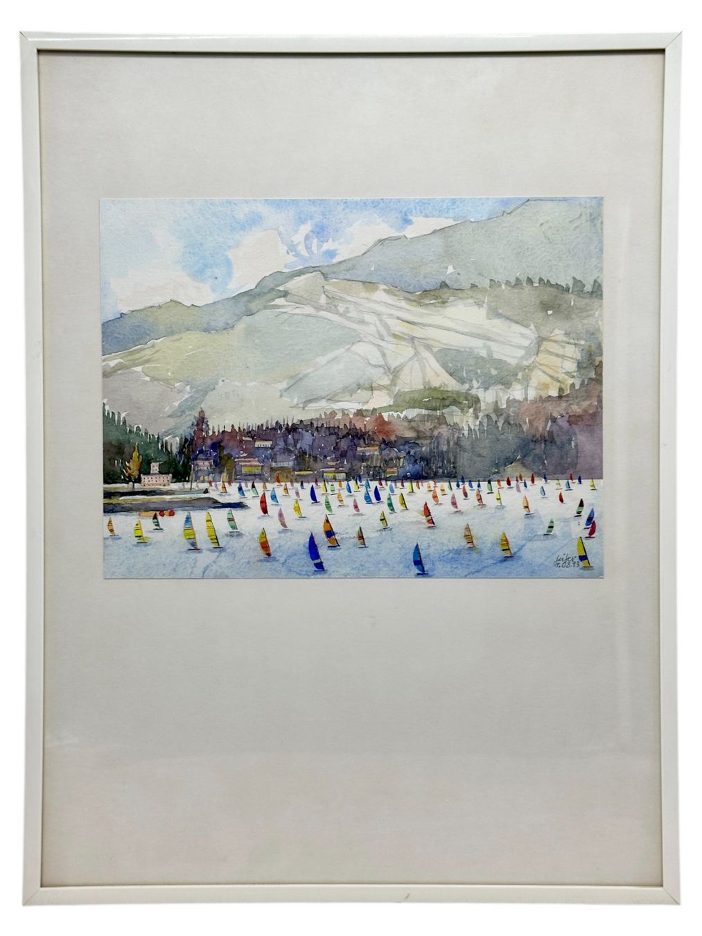 Gemälde: Aquarelle sur papier "Régate sur le Léman" Signée – Gebraucht aus Morges von vintix 8