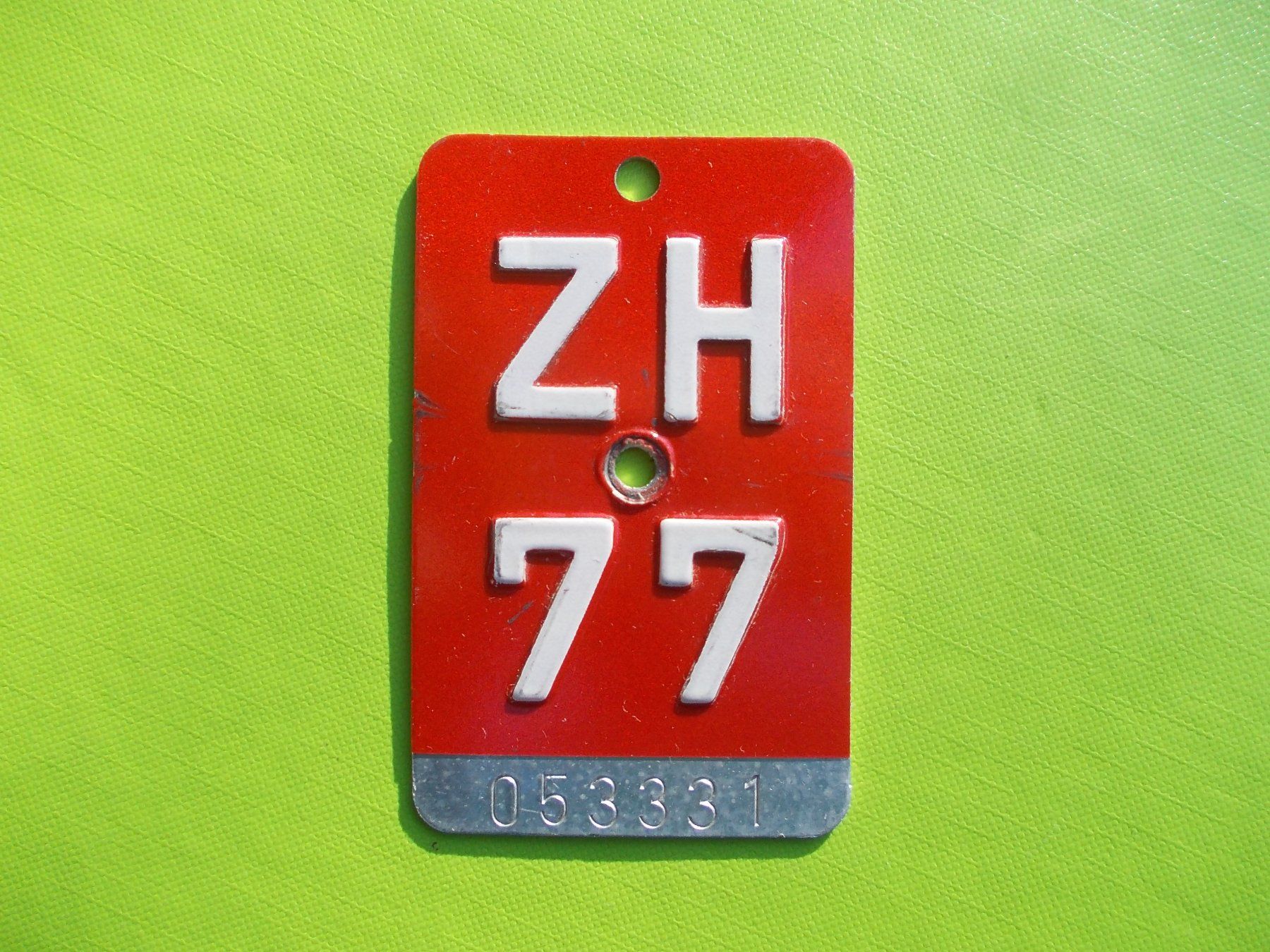 Schilder: Velonummer / Fahrradnummer ZH 77 – Gebraucht aus Gsteigwiler von HORMIGA21