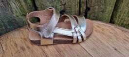 DENO Echtleder Sandalen 23 Neu Gold(254)
