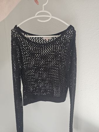 Pull en maille ajourée noir, taille L