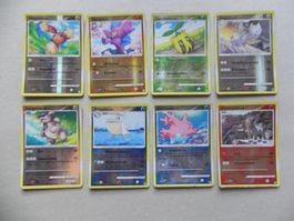 8 Pokémon Sammelkarten 2008 Text Deutsch 40-90 KP glänzend