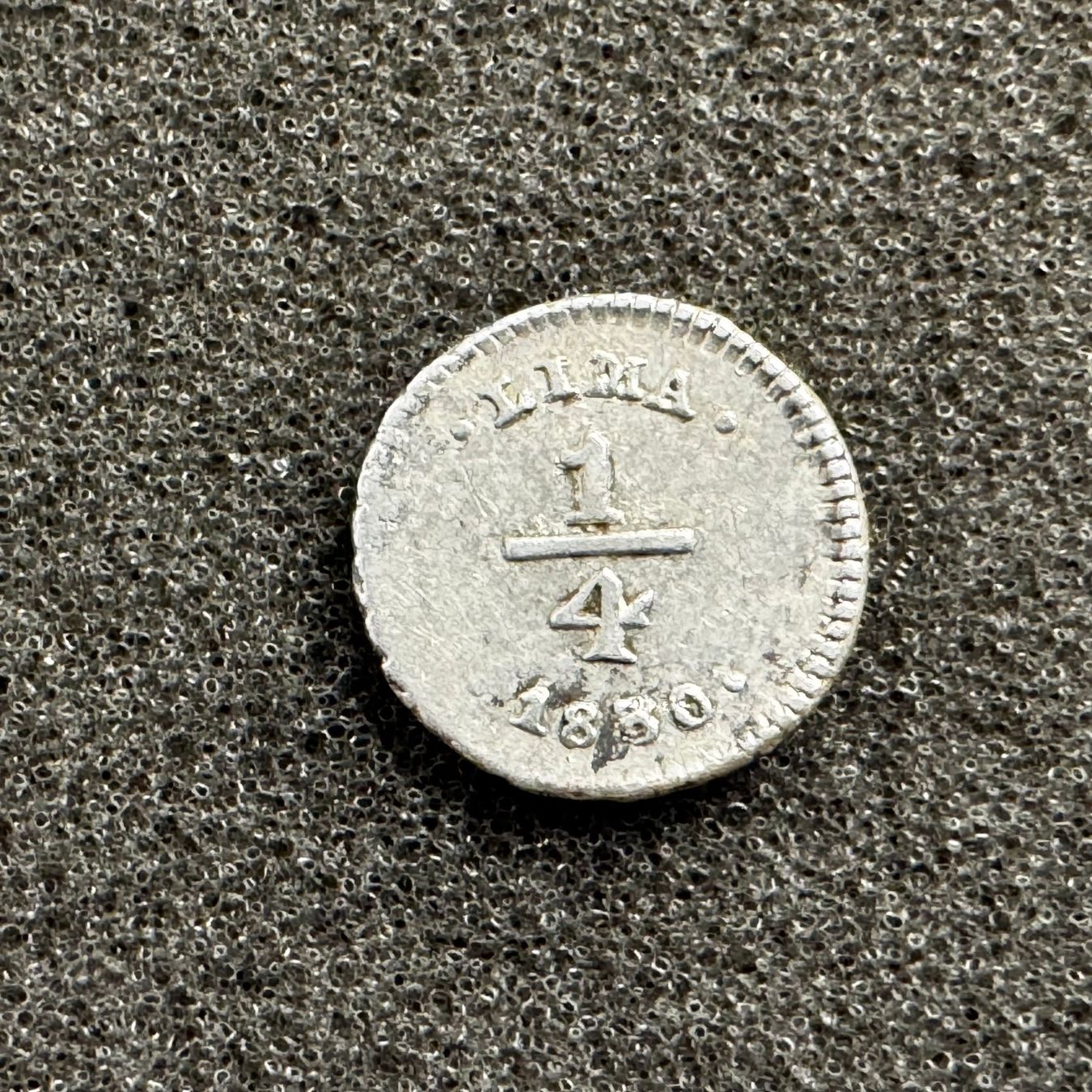 Alle Münzen: 1/4 Real Silber Peru 1850 – Gebraucht aus Reitnau von tb-muenzen